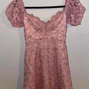 Floral pink mini dress